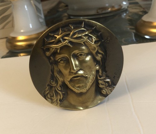 Christ bronze bas - bas, relief