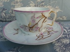 Porcelaine de Mehun France tasse à Thé beau décor de Fleurs 10cm diamètre 6,5cm