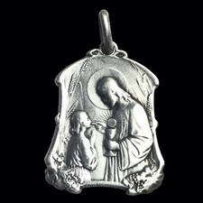 Ancienne médaille Argent Art Nouveau Signé TAIRAC  La Communion