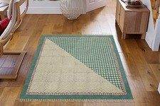 Indien Coton Tapis Cuisine Zone Handmade Salle à Manger Kilim Vert de Yoga