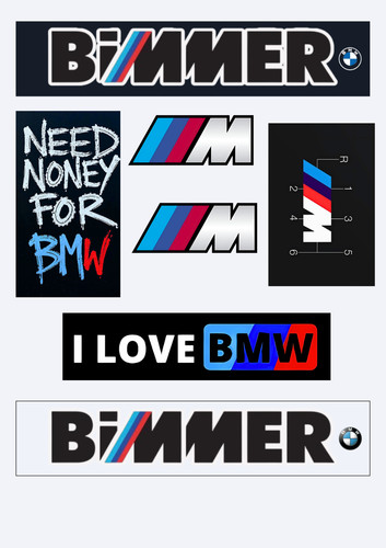 Stickers xxl vinyle bmw - 7x, "bmw