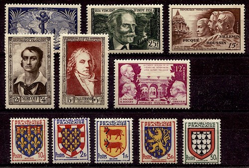France lot 11 timbres - de,