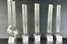 5 anciens verres pour lampe à pétrole - en verre et cristal