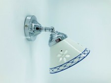 Applique Laiton Chromé Mural Salle de Bain Bureau Maison Céramique Perforé Bleu