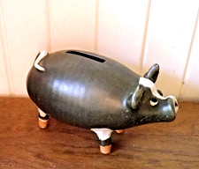 Ancienne tirelire à casser cochon Berkshire pig