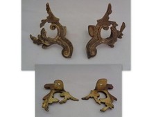 2 PIEDS DE PENDULE  EN BRONZE    