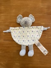 Doudou Plat Rond Koala Gris Blanc Bleu Vert Empreintes Tom et Kiddy Grelot