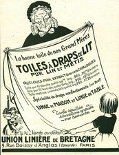 Publicité ancienne toiles à