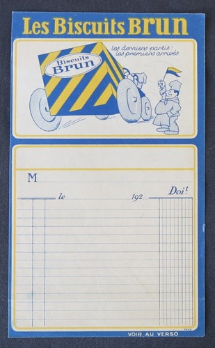 Facture 1920 les biscuits - 1920,