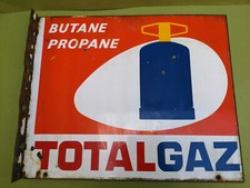 Tole émaillée publicité ancienne Total Gaz Butane Propane  49 x 60 cm