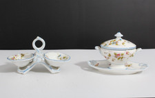 Moutardier salière poivrière en porcelaine fine Paris Limoges
