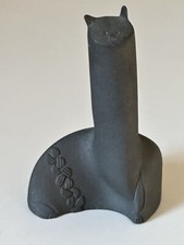 Sculpture Céramique Chat Signé Vintage Italie Design 