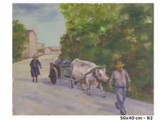 Tableau huile scène - tableau, de