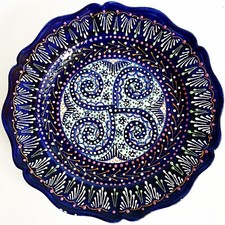 Plat HB Quimper Décor Perlé Broderie Triskel D 28 cm