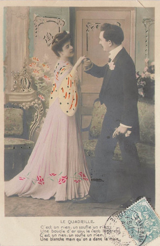 Quadrille couple danseur - cp,