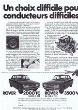 PUBLICITE ADVERTISING 104 1969 ROVER 2000TC ou 3500 V8 automobile