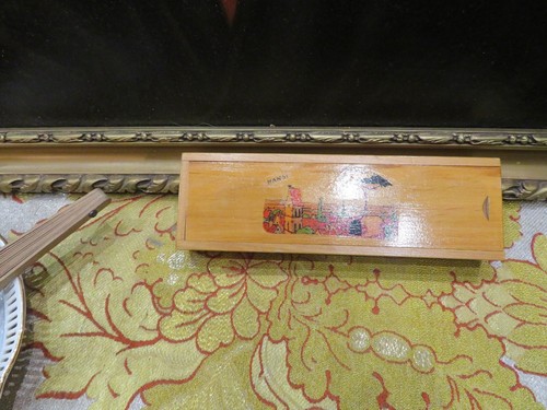 Ancien plumier bois clair - plumier,