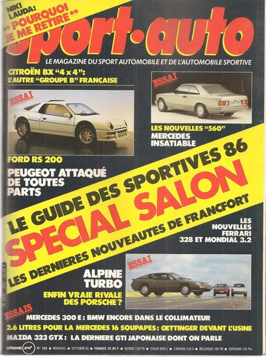 Sport auto 285 1985 - auto, gp