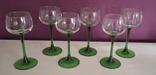 6 Verres A Pieds Vert Vin d'Alsace