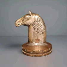 Ancienne Mascotte De Véhicule Cheval Bouchon Bronze