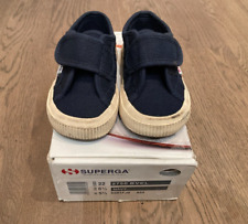 *** BASKETS SUPERGA BLEU MARINE À SCRATCH T. 22 - UK 5,5 - US 6,5 BON ÉTAT ***
