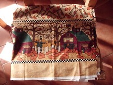 coupon tissu  " Halloween "  frise   55  X 85  cm