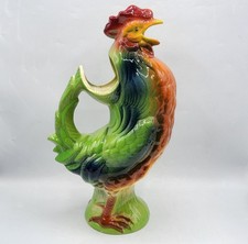 Pichet zoomorphe coq barbotine