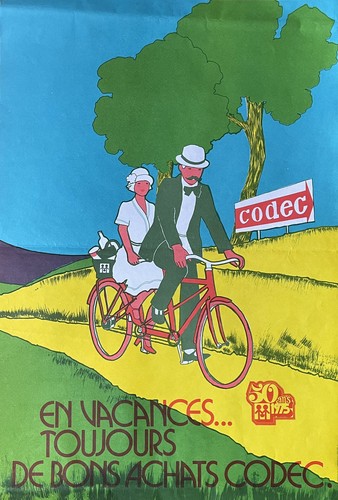 Affiche ancienne velo tandem - affiche,