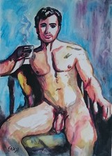homme nu au café, by Erik-H
