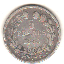 pièce de 5 francs Louis Philippe I, 1838 W (?)
