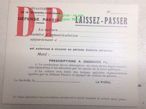 France carte vehicule - 2°gm,