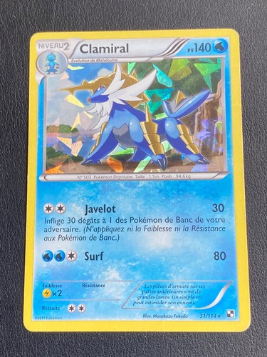 Carte pokemon clamiral 114 - carte,
