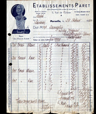 MARSEILLE (13) SOUS-VETEMENTS / CORSETS pour ENFANTS "PARET" Facture en 1940