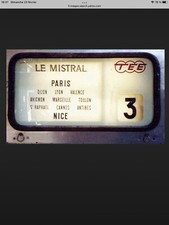 MISTRAL PLAQUES DE  DESTINATION PARIS - NICE POUR VOITURES INOX TEE JOUEF