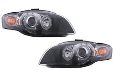 Phares Angel Eyes pour Audi A4 B7 11.2004-03.2008 Noirs