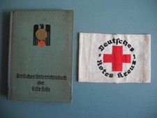 militaria brassard manuel ww2 Red Cross armband book Armbinde Erste Hilfe WK DRK