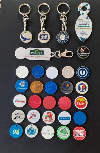 Lot jetons de caddie - de,