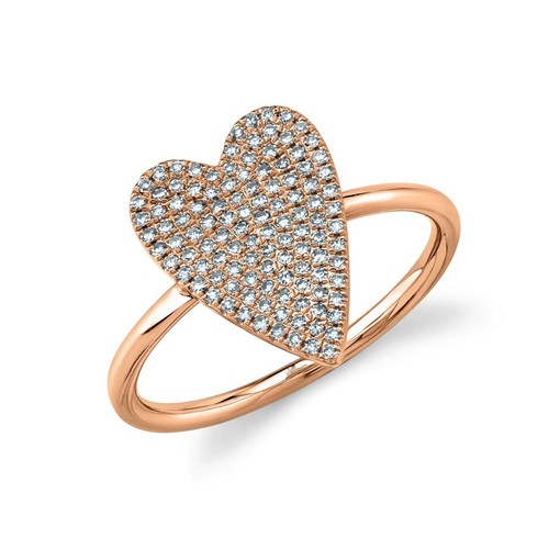 Diamants pavé coeur - coeur, 14k