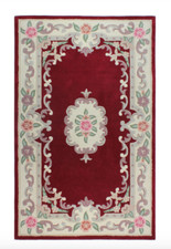 Tapis Chinois 100% Laine Bordeaux et Beige 120x180 EMBALLÉ NEUF