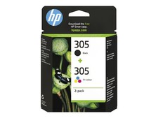 HP 305 2-Pack Tri-color/Black Original Ink Cartridge