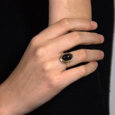 Bague Ancienne Grenat Ovale