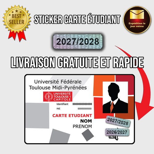 Autocollant carte étudiant