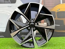 4X Jantes Noires Polies R19 Pouces 5X112 Style Skoda: S'adapte Pour Rapid Superb