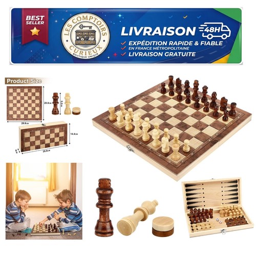 Jeu échecs 1 - 3, bois