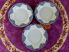 3 Assiettes à Dessert Moulin des loups Hamage Orchies Pantin Art Déco Bleu 19cm