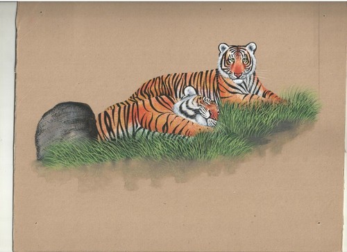 Peinture miniature tigre du - de,
