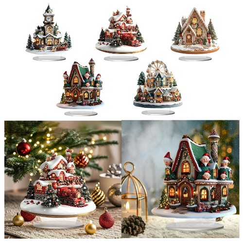 Maison noël enneigée - noël,