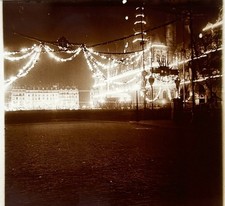 FRANCE ITALIE Paris la nuit Visite du Roi d'Italie 1903 Photo Verre Vintage §fn2
