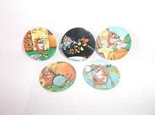 LOT DE 5 POGS « AVIMAGE » AVEC MAÎTRE COQ – VINTAGE – EN BON ÉTAT