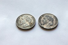 2 pièces 5F argent Napoléon